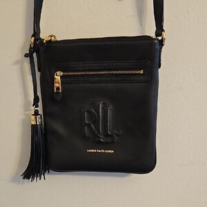 Lauren Ralph Lauren Black Crossbody Bag with Gold Accents